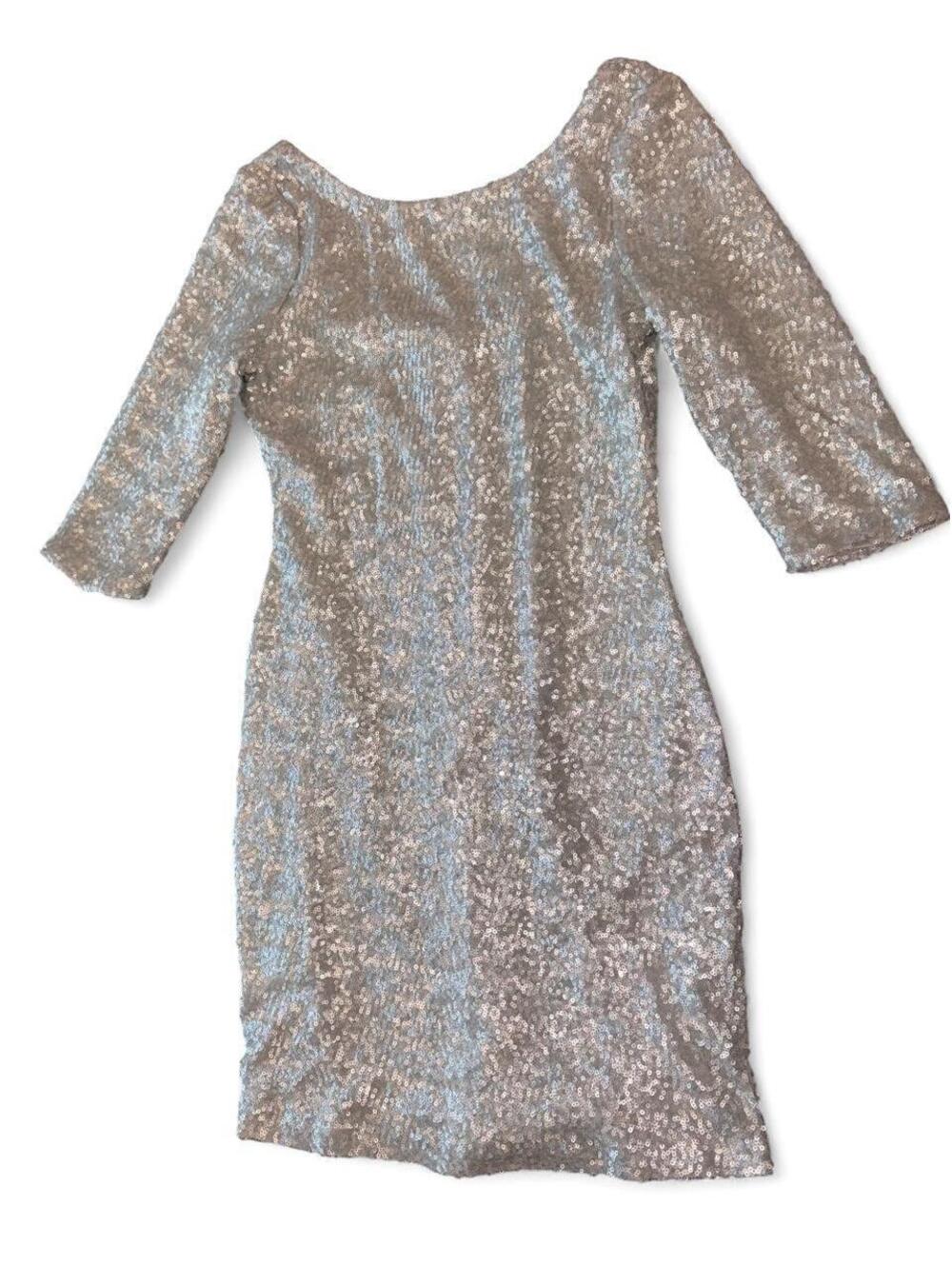 Crystal Doll Silver Sequin Bodycon Mini Dress